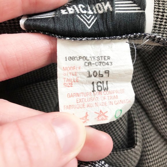 Vintage Midi Skirt Pleated Houndstooth Tweed Knit High Waisted Long Peppy School - Picture 7 of 8